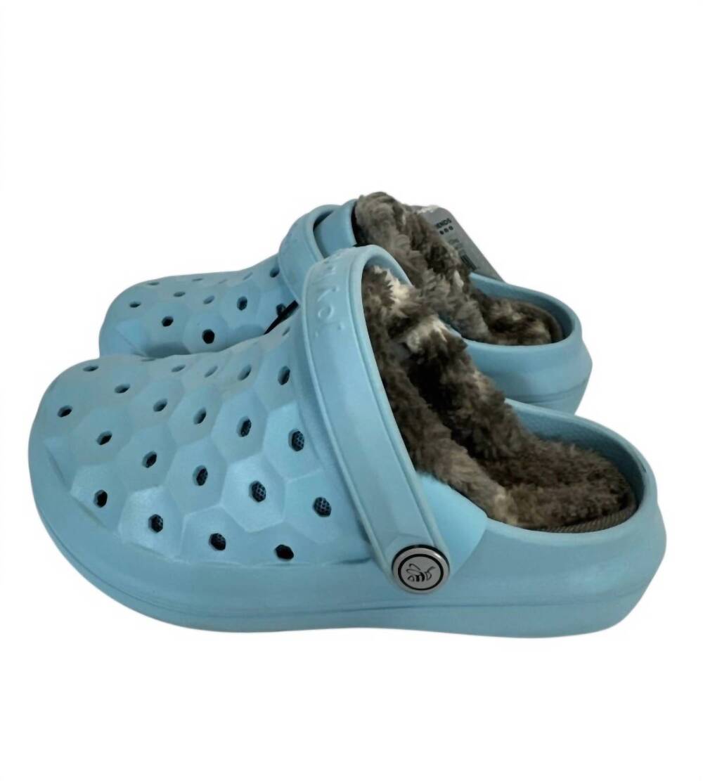 NEW JOYBEES kid's varsity lined clog in sky blue/ grey cloud